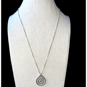 Genuine sterling silver box chain necklace and drop